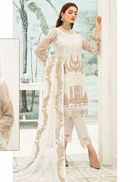 White Colour RAMSHA R-489 NX Heavy Festive Wear Designer Pakistani Salwar Suit Collection R-489 A